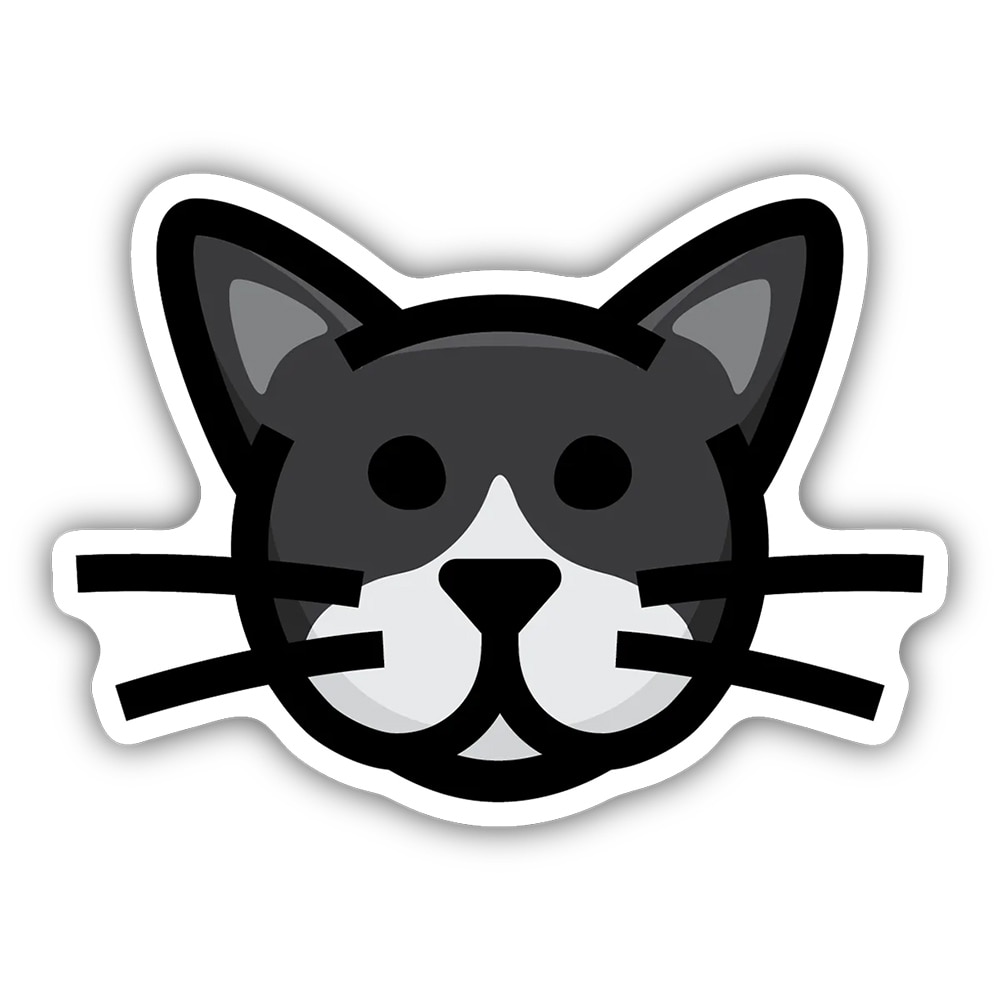 Stickers Northwest, Stickers, Art & School, 3", Black Cat Head, 632564